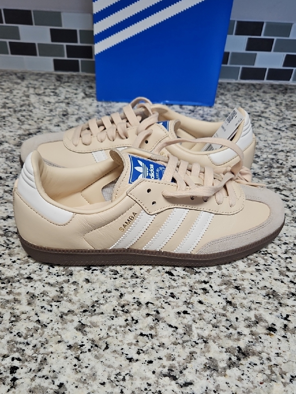 ADIDAS SAMBA OG, SAND/WHITE, MENS 8 - Picture 2 of 5